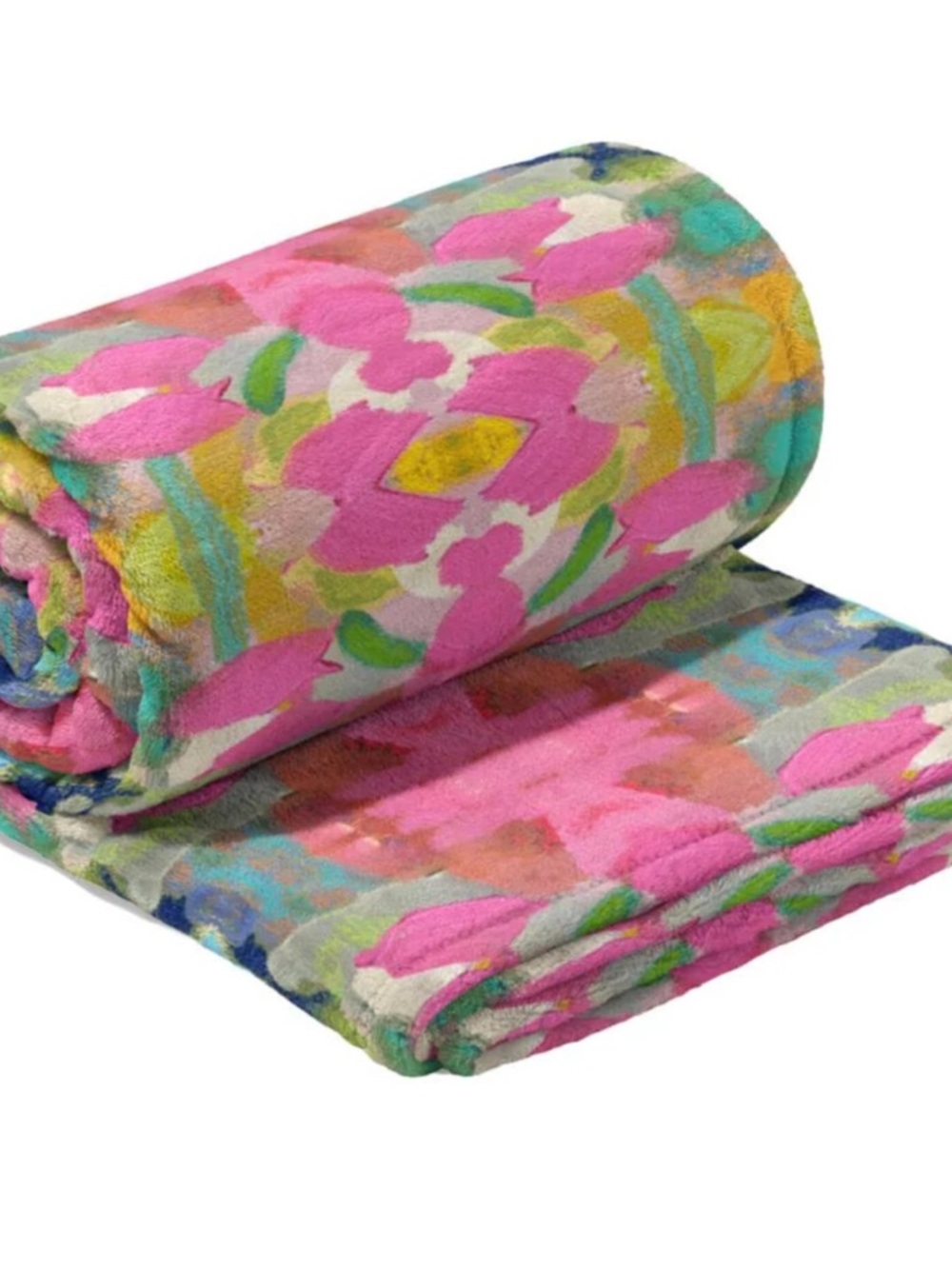 Pink Paradise Multicolor Plush Throw Blanket